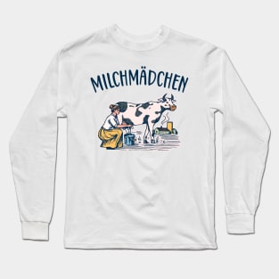 Milchmädchen Molkerei retro Long Sleeve T-Shirt